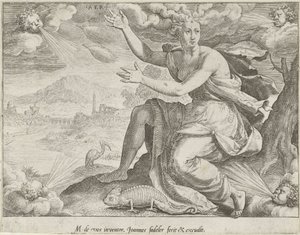 Himmel Aer (tittel på objekt) The Four Elements (serietittel) av Johann Sadeler (I)