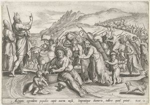 Exodus from Egypt History of Moses before Exodus (serietittel) Historia plagarum in Aegiepto (serietittel) av Johann Sadeler (I)