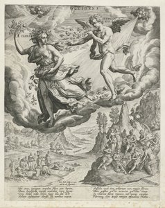 vestavind Occidens (tittel på objekt) The Four Winds (serietittel) av Johann Sadeler (I)