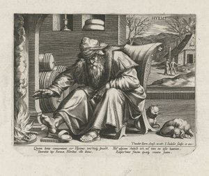 Vinter Hyems (tittel på objekt) The Four Seasons (serietittel) av Johann Sadeler (I)