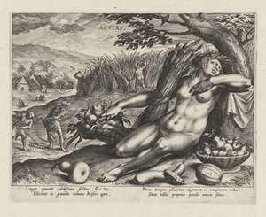 Sommer Aestas (tittel på objekt) The Four Seasons (serietittel) av Johann Sadeler (I)