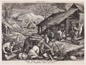Vinter - Hyems (De fire årstidene) av Johann Sadeler I