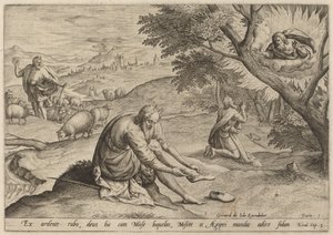 Gud som viser seg for Moses, 1585. av Johann Sadeler I