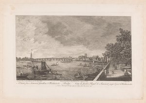 Utsikt over Somerset Gardens fra Westminster Bridge i London av Johann Sebastian Muller