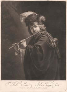 Gutt som spiller fløyte av Johann Simon Negges