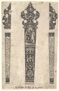 Design for knivskaft for å minnes et ekteskap, ca. 1580-1600. av Johann Theodor de Bry