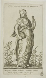 Euterpe, Muse of Music, plate 10 fra Parnassus Biceps av Johann Theodor de Bry