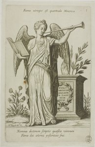 Fame, plate 1 fra Parnassus Biceps av Johann Theodor de Bry