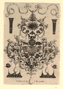 Anhengdesign med fristelsen, Plate 1, fra en serie på åtte anhengsdesign med kardinaldydene
