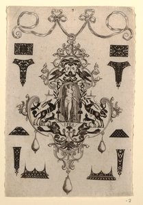Pendeldesign med dydshåpet, plate 3, fra en serie på åtte anhengsdesign med kardinaldydene