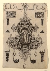 Plate 4, fra en serie på åtte anhengsdesign med kardinaldydene av Johann Theodor de Bry