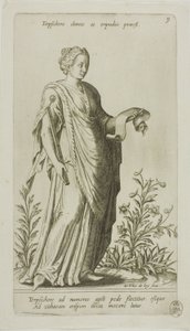 Terpsichore, Muse of Dance, plate 9 fra Parnassus Biceps av Johann Theodor de Bry