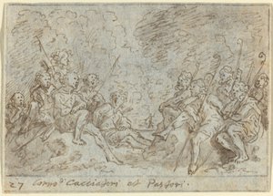 Chorus of Hunters and Shepherds, 1640. av Johann Wilhelm Baur