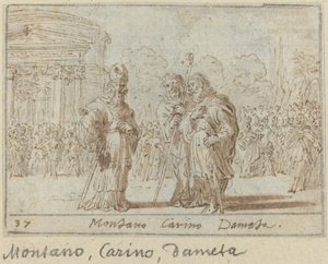 Montano, Carino og Dameta, 1640. av Johann Wilhelm Baur