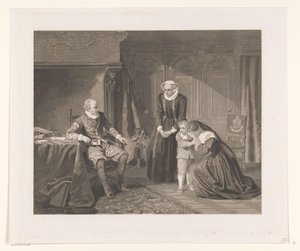 Reinier van Oldenbarnevelts mor, kone og sønn ber Maurits om nåde, 1623 av Johann Wilhelm Kaiser (I)