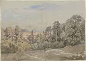 Skog med utsikt i det fjerne av Johann Wilhelm Schirmer