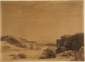 Hagar i ørkenen (1. Mosebok 21, 16) av Johann Wilhelm Schirmer