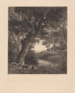 Jegere forlater en skog av Johann Wilhelm Schirmer