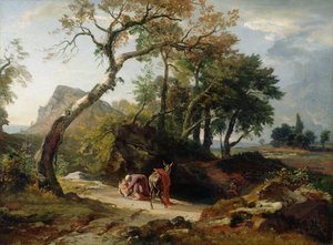 Redningen av den skadde mannen av den barmhjertige samaritanen (kveld) ca. 1856
