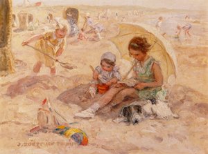Beach Pleasure (olje på lerret) av Johann Zoetelief Tromp