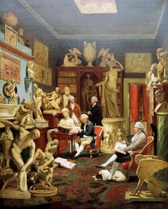 Charles Townley i hans skulpturgalleri, Park Street, London 1782, maleri av Johann Zoffany (1733-1810), olje på lerret