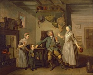 David Garrick og Mary Bradshaw i The Farmers Return av David Garrick, ca. 1762 av Johan Joseph Zoffany