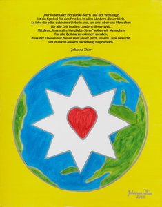 Rosental Heart Love Star som et symbol på fred i alle land rundt om i verden