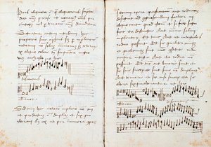 Side fra A Musical Theory Book av Johannes Tinctoris av Johannes (c.1435 1511) Tinctoris