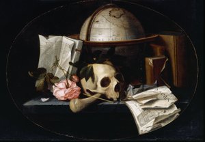 Vanitas Still Life, ca. 1655 (olje på eikepanel) av Johannes Borman