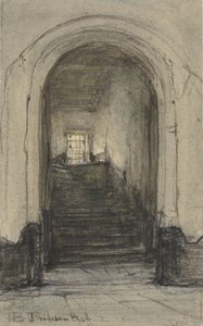 Trappene i Prinsenhof i Delft, der prins William I ble myrdet i 1584 av Johannes Bosboom