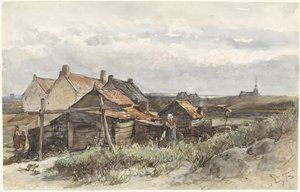 Fiske Familiehus i Scheveningen Fiskerhus i Scheveningen av Johannes Bosboom