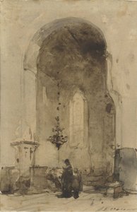 Interiør i Geertekerk i Utrecht av Johannes Bosboom