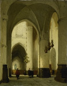 Interiør i kirken St Bavo i Haarlem av Johannes Bosboom