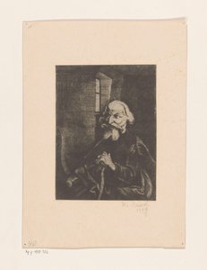 Gammel sittende mann av Johannes Driesch (signed by artist)