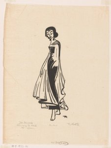 Begynnelsen av dansen, den stigende (originaltittel på objektet) Javanesisk danser (original serietittel på objekt) av Johannes Frederik Engelbert ten Klooster (signed by artist)