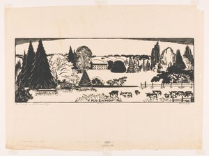 Landskap i Sør-Limburg (original tittel på objekt) Vroenhof (tittel på objekt) av Johannes Frederik Engelbert ten Klooster (signed by artist)