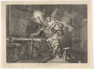 Ceres forhindrer drapet på Triptolemus Lyncus og Loup-cervier (tittel på objekt) Bibelske, mytologiske og allegoriske representasjoner (serietittel)