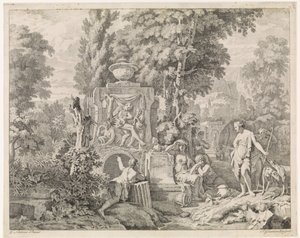 Landskap med en fontene og Diana og nymfene hennes Bibelske, mytologiske og allegoriske representasjoner (serietittel)
