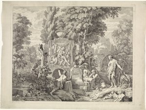 Landskap med en fontene og Diana og nymfene hennes Bibelske, mytologiske og allegoriske representasjoner (serietittel)