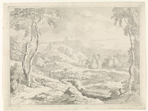 Landskap med gjetere Landskap etter Gaspar Poussin (serietittel) av Johannes Glauber