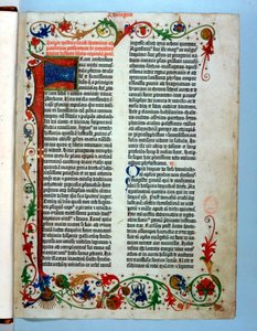 Side fra en Gutenberg-bibel, 1455 av Johannes Gutenberg