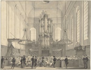 Prof. dr. van der Palm forkynte i den lutherske kirken i Haag for kongefamilien, 1828 av Johannes Hari (I)