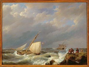 Fartøyer på en Lee Shore i en kuling av vind, 1844