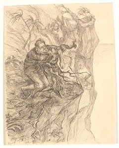 Illustrasjon til Alfred Tennyson "Enoch Arden" av Johannes Holbek