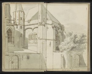 Sidevisning av Nieuwe Kerk i Delft av Johannes Huibert Prins