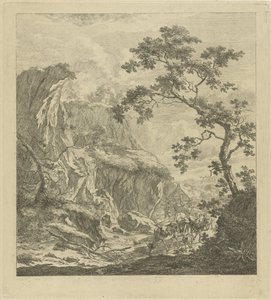 Fjelllandskap med storfe av Johannes Janson