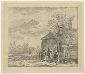 Landskap med gård og høyfjøs november De tolv månedene (serietittel) De fargede tegningene til 12 måneder (...) (serietittel)