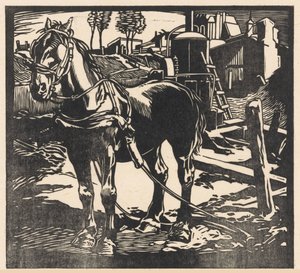 Spennet kjerrehest av Johannes Josephus Aarts (signed by artist)