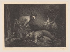 Judith og tjenestepike med hodet og kroppen til Holofernes av Johannes Josephus Aarts (signed by artist)