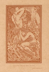 Adam og Eva na de zondeval Våre første foreldre etter fallet (tittel på objekt) av Johannes Josephus Aarts